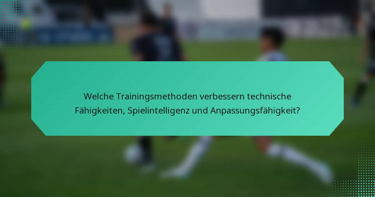 Welche Trainingsmethoden verbessern technische Fähigkeiten, Spielintelligenz und Anpassungsfähigkeit?
